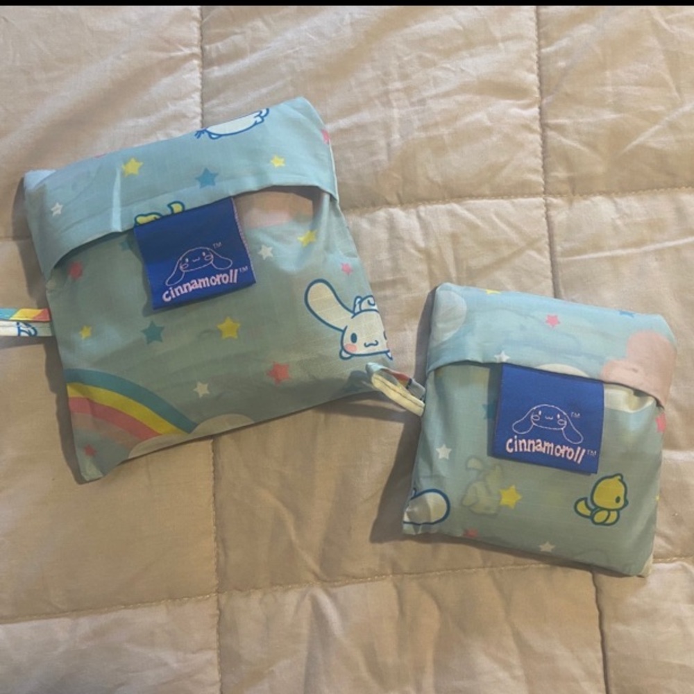 BAGGU Cinnamoroll Standard and Baby sized Reusable bags